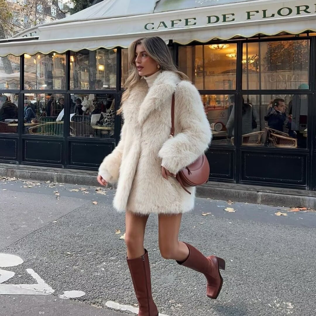 Manteau en Fausse Fourrure Chic