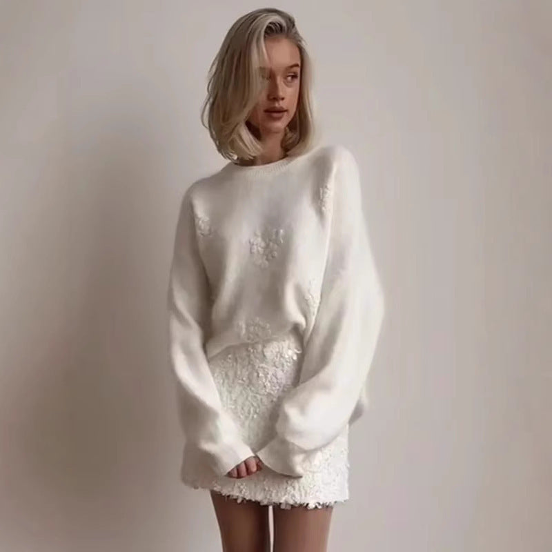 Pull Col Rond Douillet et Chic