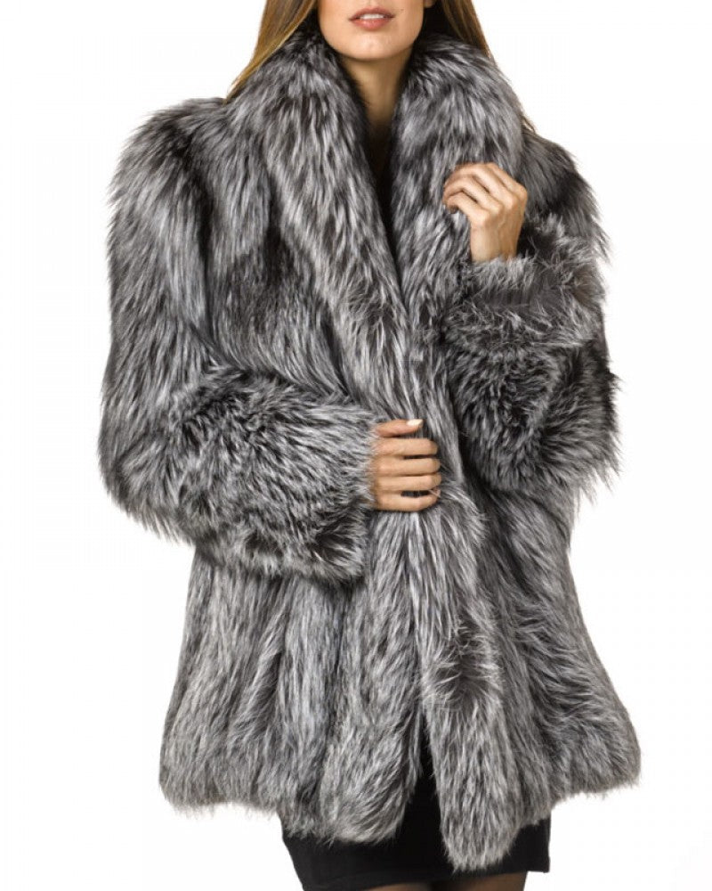 Manteau Luxe en Fausse Fourrure