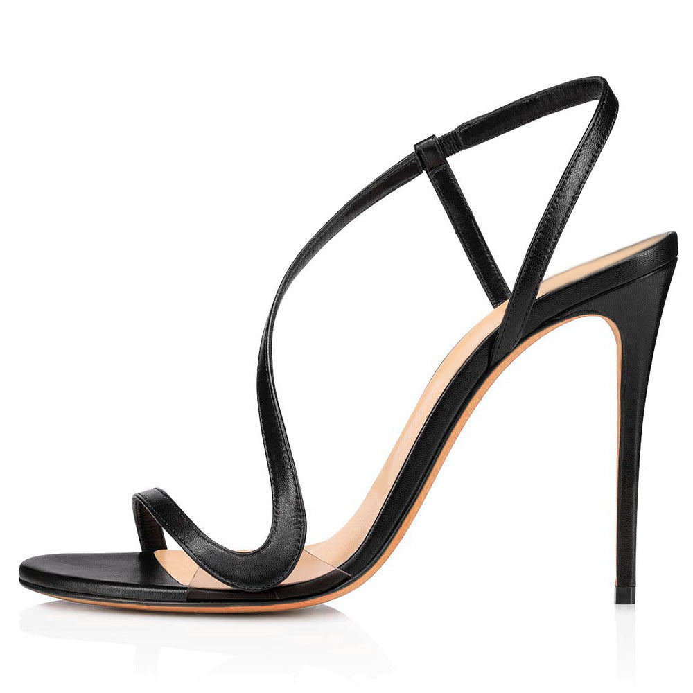Sandales à Talons Aiguille à Brides et Bout Ouvert