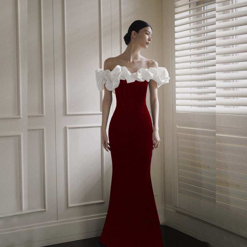 Violetta Robe longue épaules dénudées
