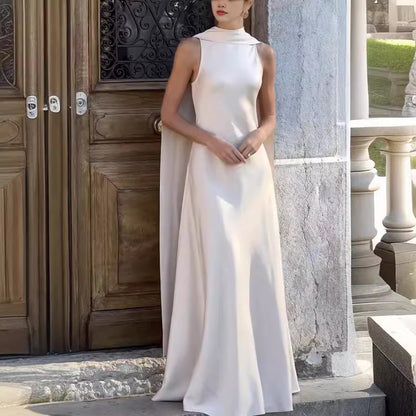 Robe Élégante en Satin avec Ruban